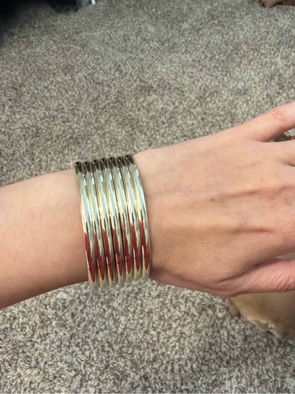 New set of 7 gold plated bracelets